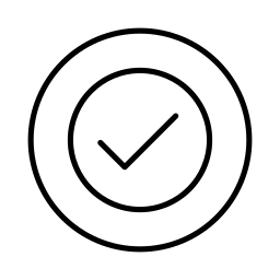 Icon of a checkmark within two circles