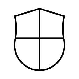 Icon of a desktop PC with geometric shapes inside